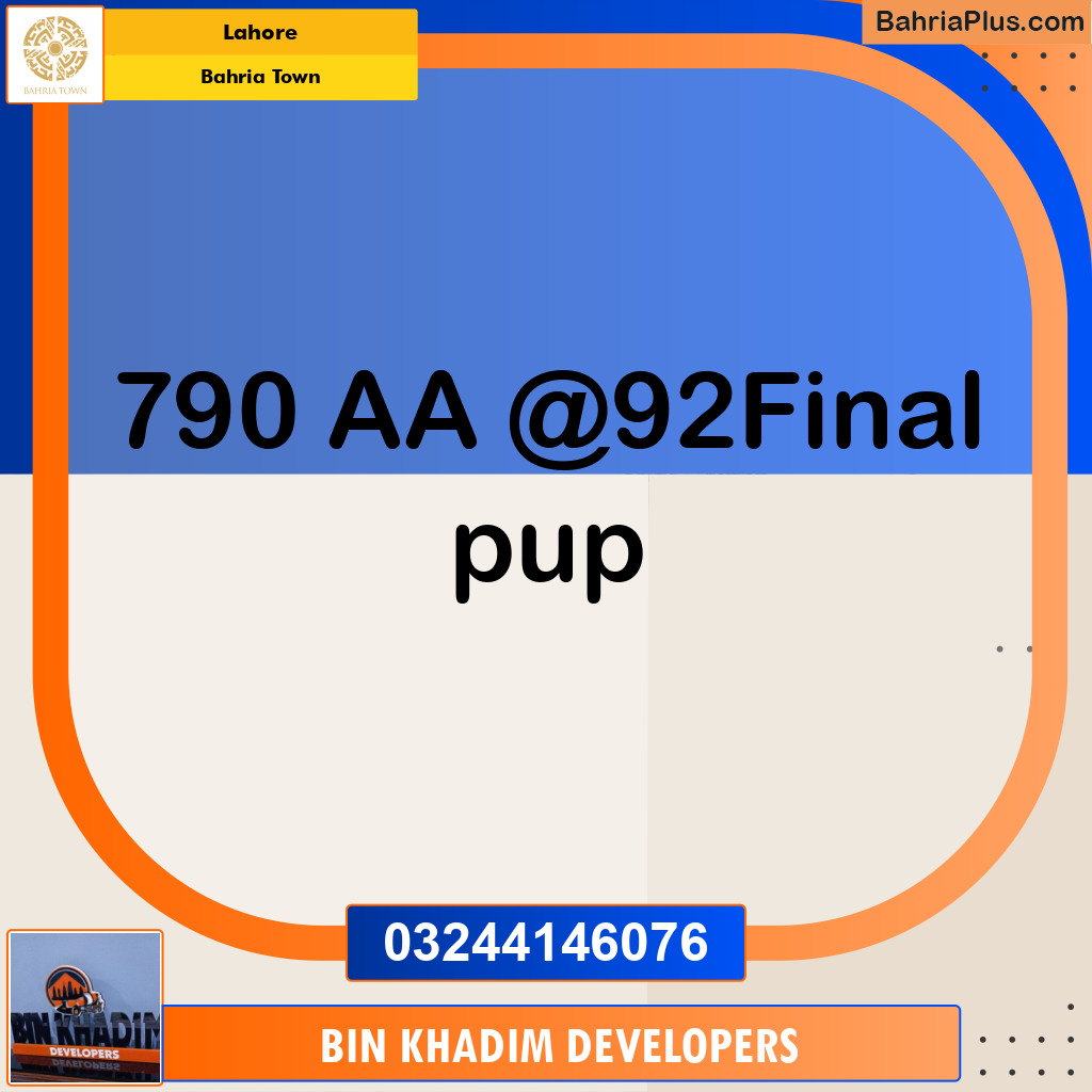 Residential Plot for Sale in Sector D - AA Block -  Bahria Town, Lahore - (BP-163731)