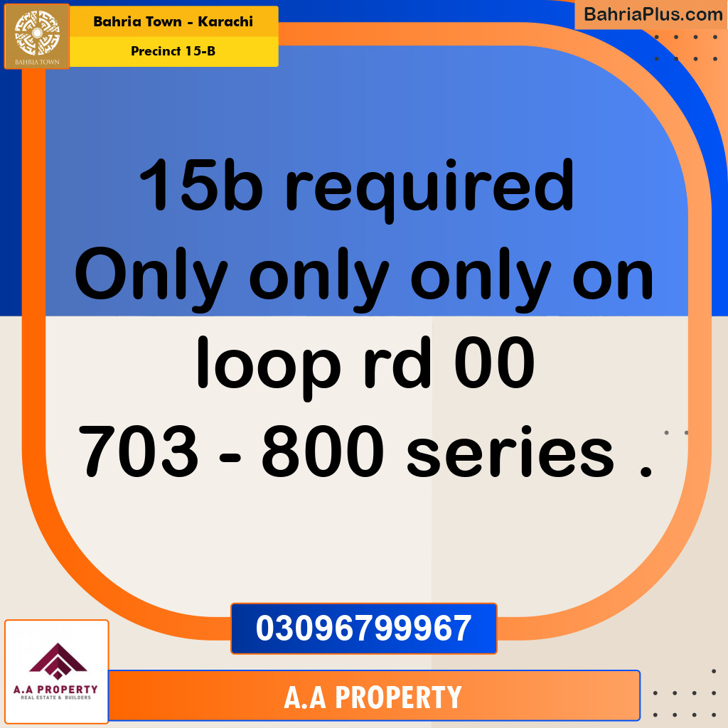 125 Sq. Yards Residential Plot for Sale in Precinct 15-B -  Bahria Town, Karachi - (BP-163751)