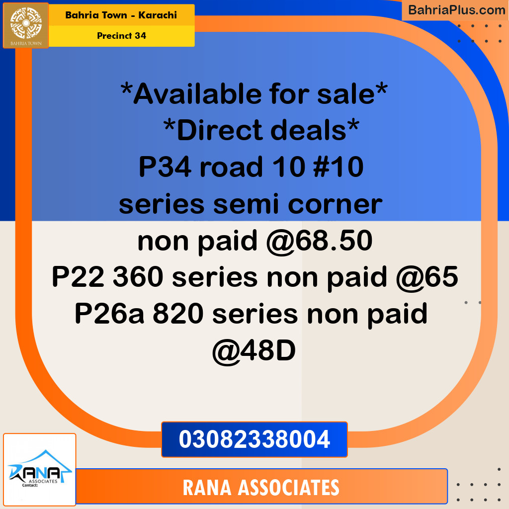 250 Sq. Yards Residential Plot for Sale in Precinct 34 -  Bahria Town, Karachi - (BP-163771)