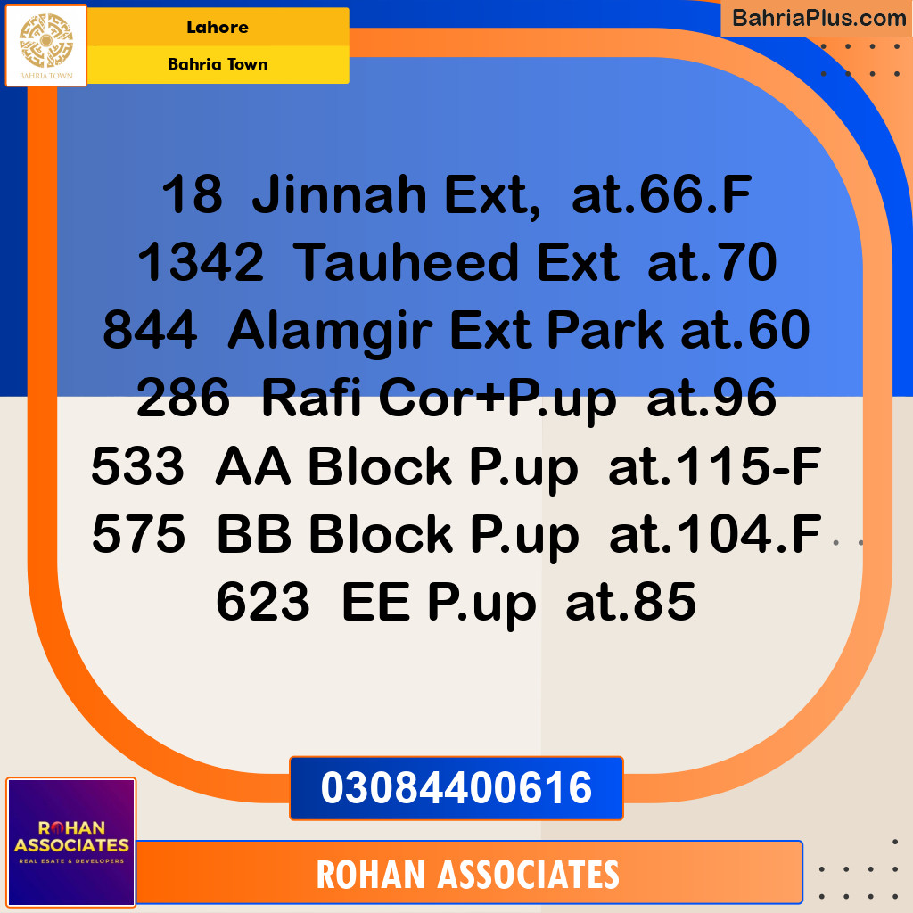 Residential Plot for Sale in Sector E - Jinnah Ext. Block - Bahria Town, Lahore - (BP-163839)