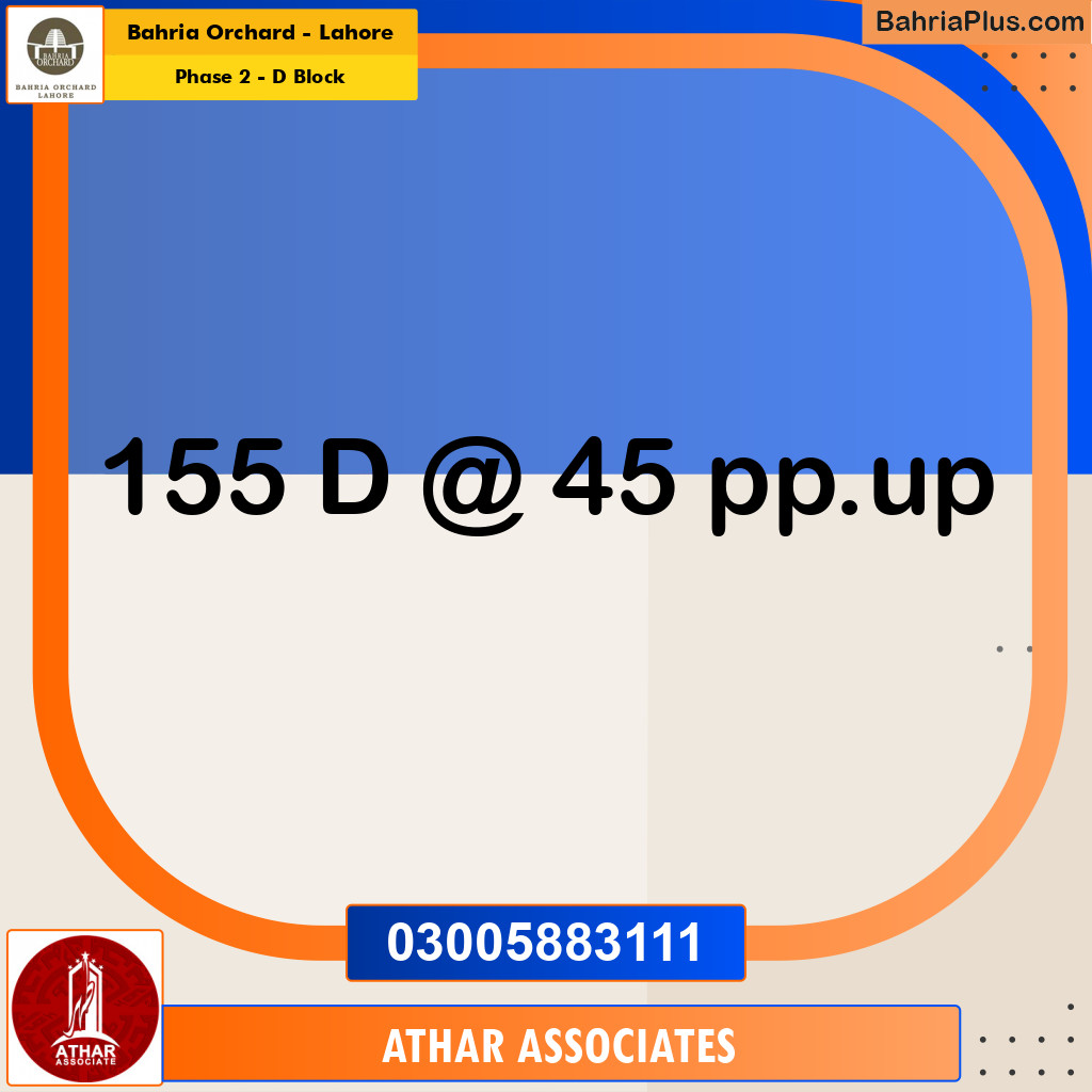 Residential Plot for Sale in Phase 2 - D Block -  Bahria Orchard, Lahore - (BP-163845)
