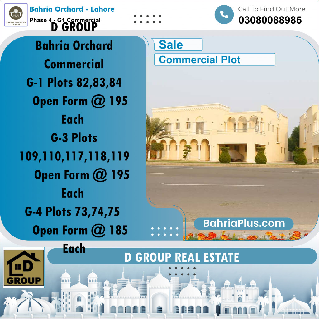 Commercial Plot for Sale in Phase 4 - G1 Commercial -  Bahria Orchard, Lahore - (BP-163866)
