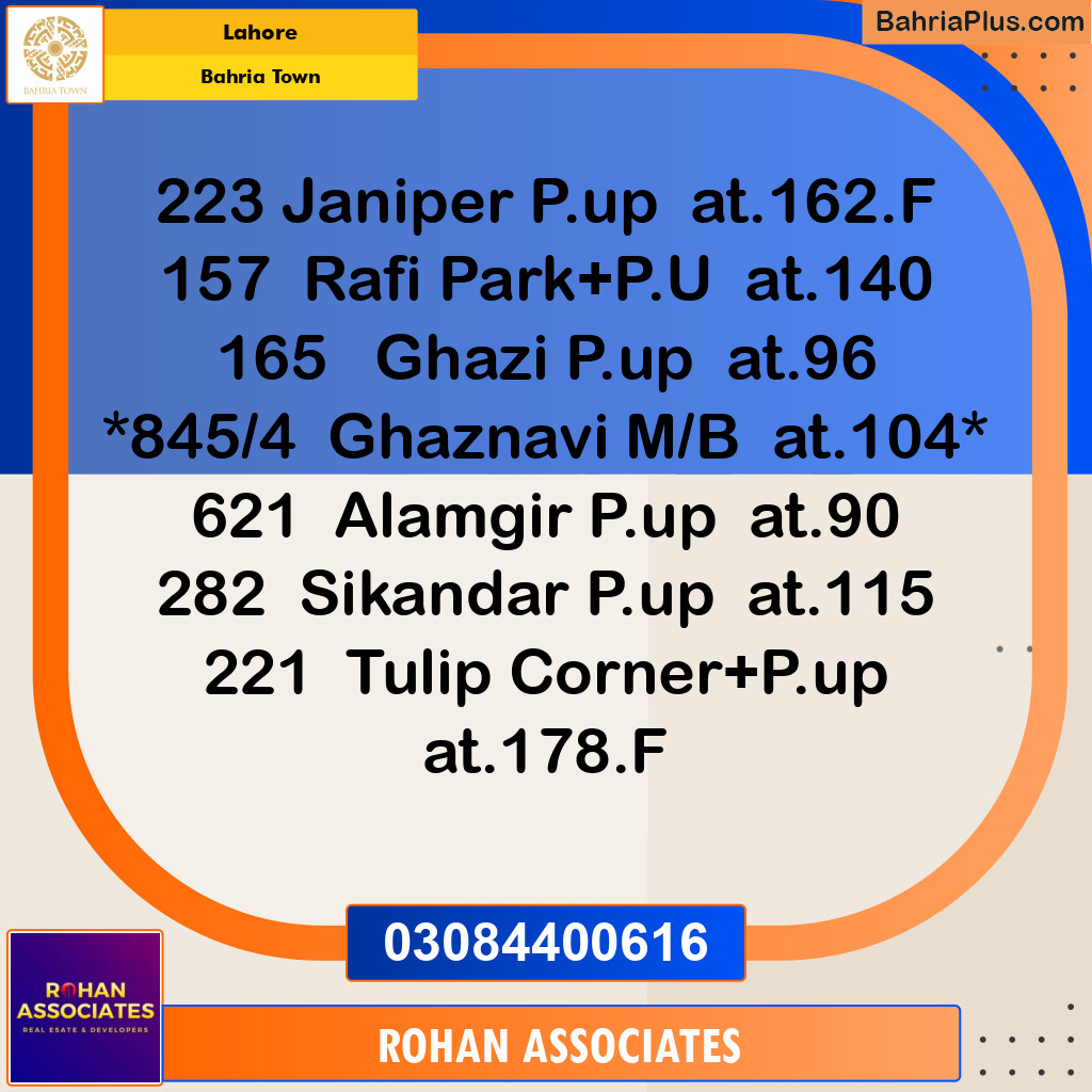 Residential Plot for Sale in Sector F - Ghaznavi Block - Bahria Town, Lahore - (BP-163876)
