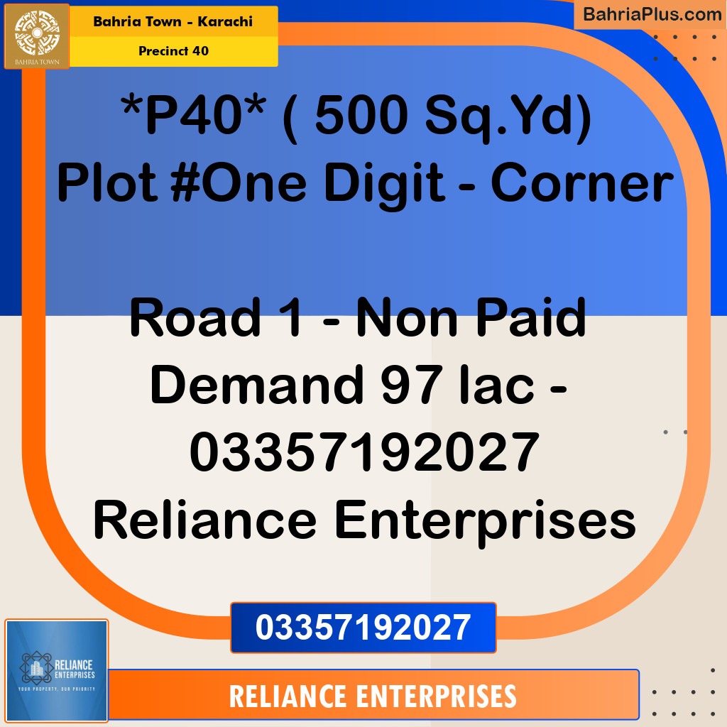 Residential Plot for Sale in Precinct 40 -  Bahria Town, Karachi - (BP-163926)