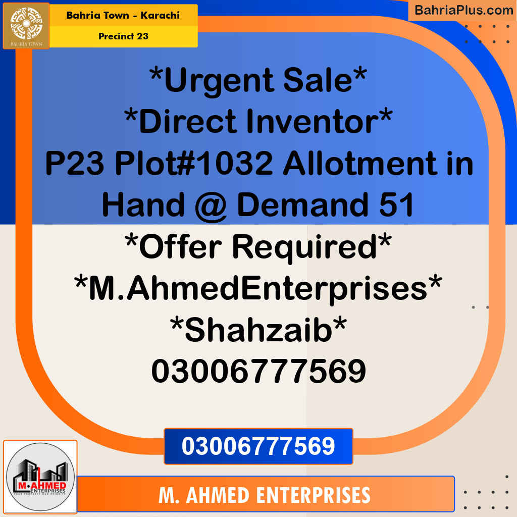 Residential Plot for Sale in Precinct 23 - Bahria Town, Karachi - (BP-163935)