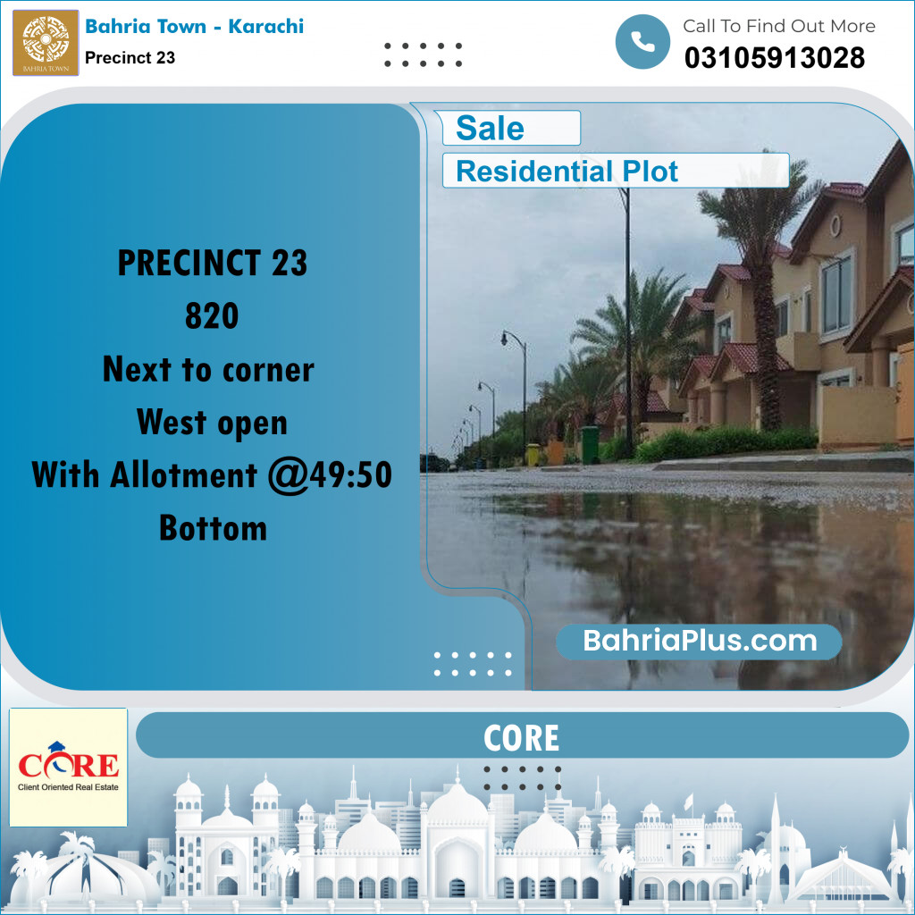 Residential Plot for Sale in Precinct 23 - Bahria Town, Karachi - (BP-163951)