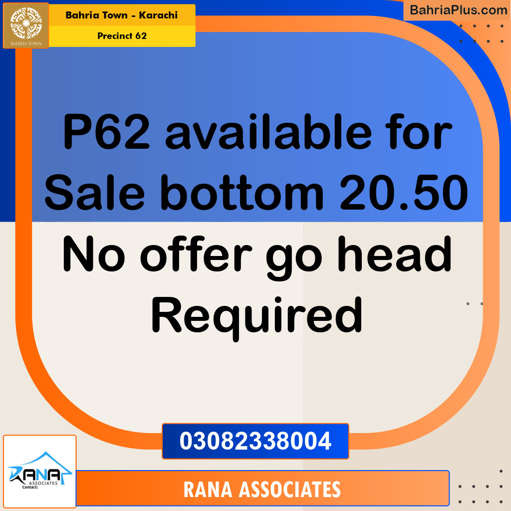 Residential Plot for Sale in Precinct 62 -  Bahria Town, Karachi - (BP-163973)