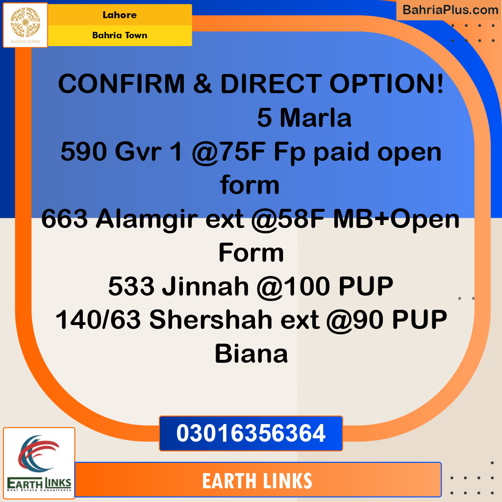 Residential Plot for Sale in Golf Phase 1 -  Bahria Town, Lahore - (BP-164031)