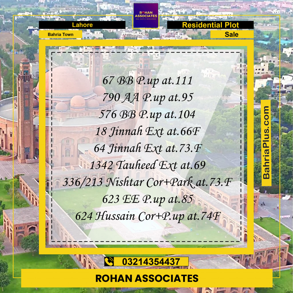 Residential Plot for Sale in Sector D - BB Block -  Bahria Town, Lahore - (BP-164139)