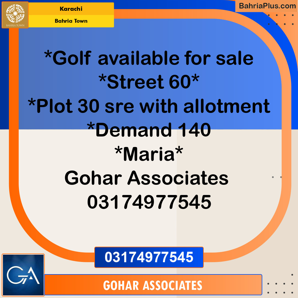 Residential Plot for Sale in Precinct 20 Golf -  Bahria Town, Karachi - (BP-164195)