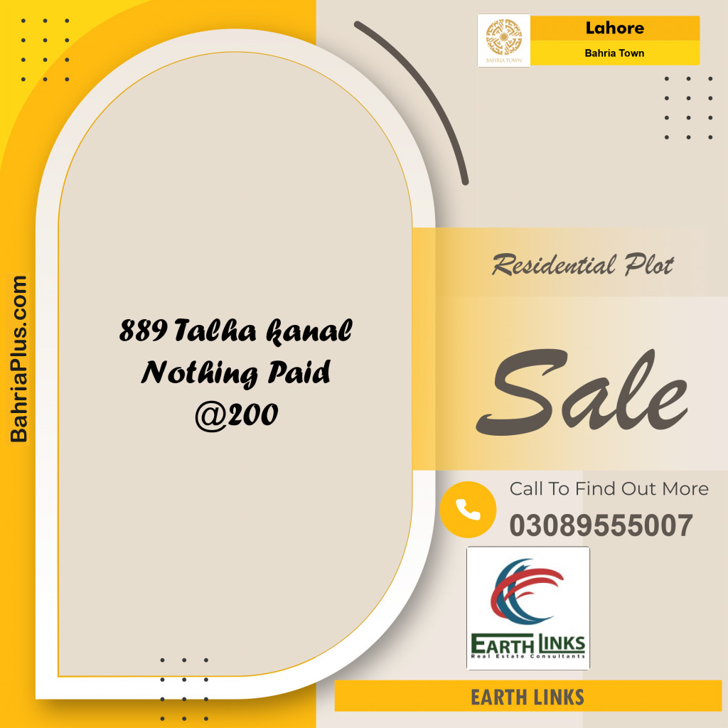Residential Plot for Sale in Sector F - Talha Block -  Bahria Town, Lahore - (BP-164210)