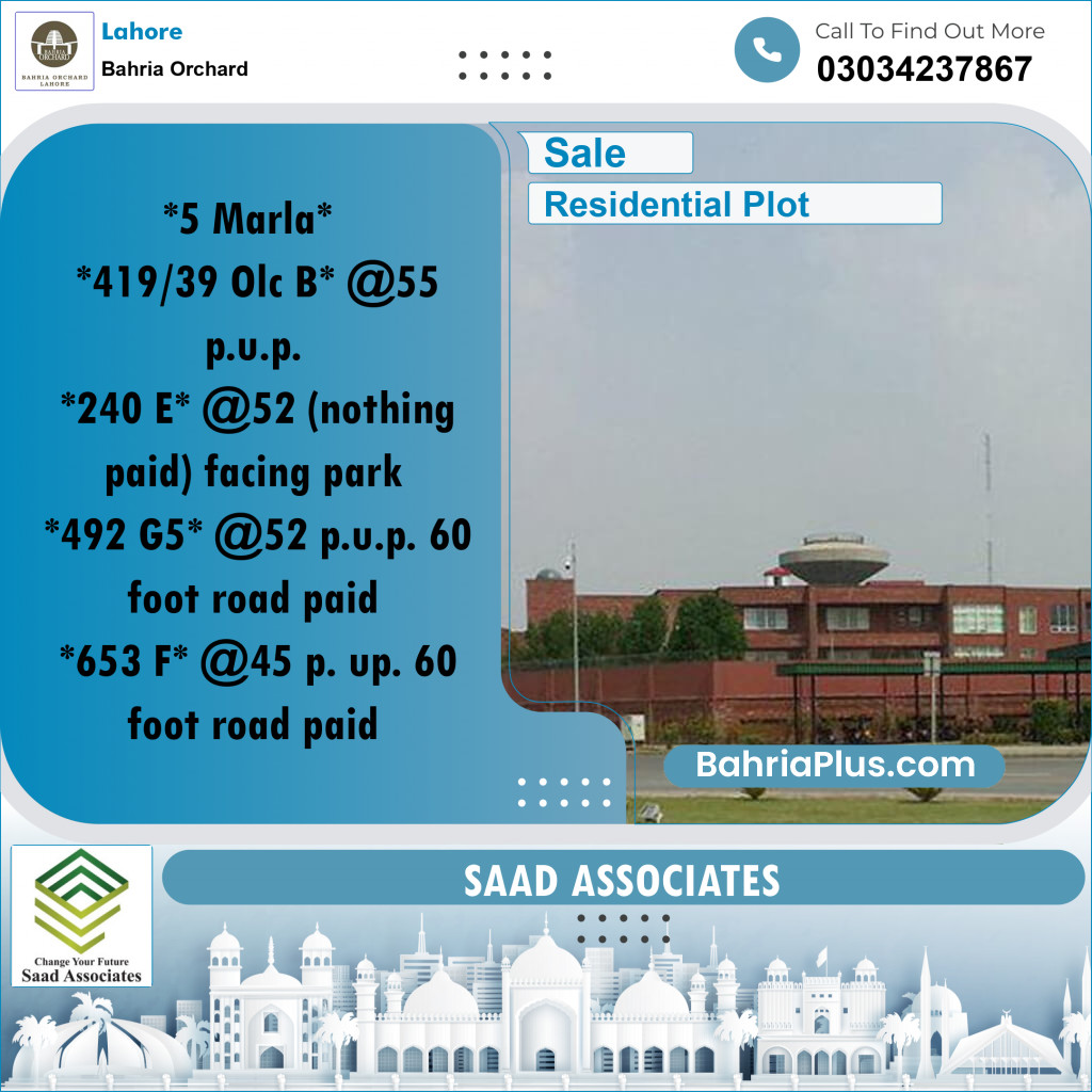 Residential Plot for Sale in OLC-B Block -  Bahria Orchard, Lahore - (BP-164215)