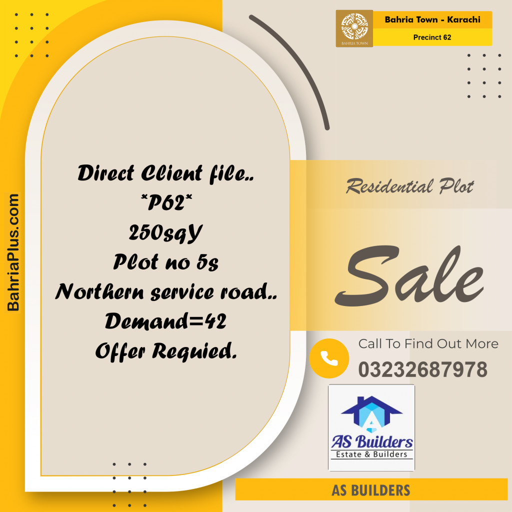 Residential Plot for Sale in Precinct 62 -  Bahria Town, Karachi - (BP-164219)