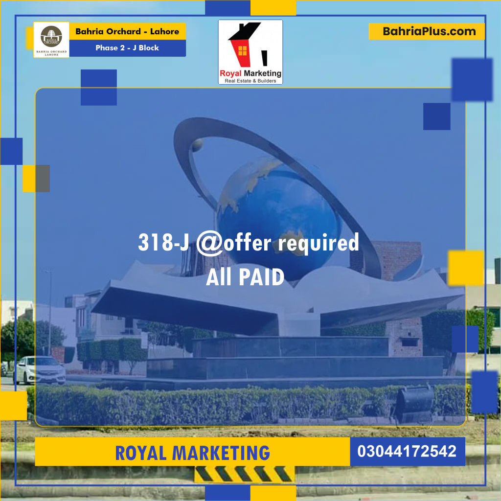 Residential Plot for Sale in Phase 2 - J Block -  Bahria Orchard, Lahore - (BP-164264)