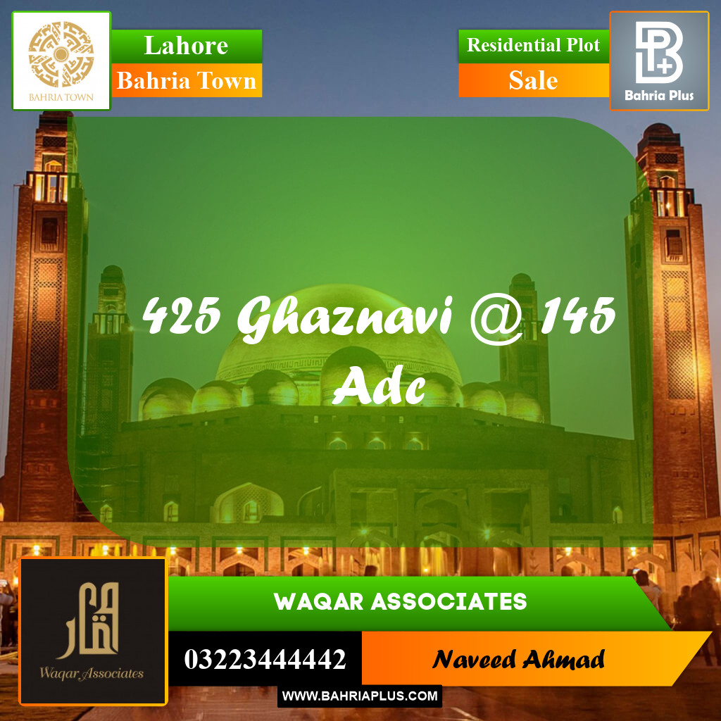 Residential Plot for Sale in Sector F - Ghaznavi Block -  Bahria Town, Lahore - (BP-164380)