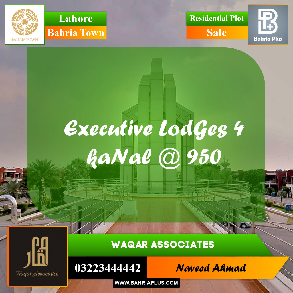 Residential Plot for Sale in Executive Lodges -  Bahria Town, Lahore - (BP-164381)