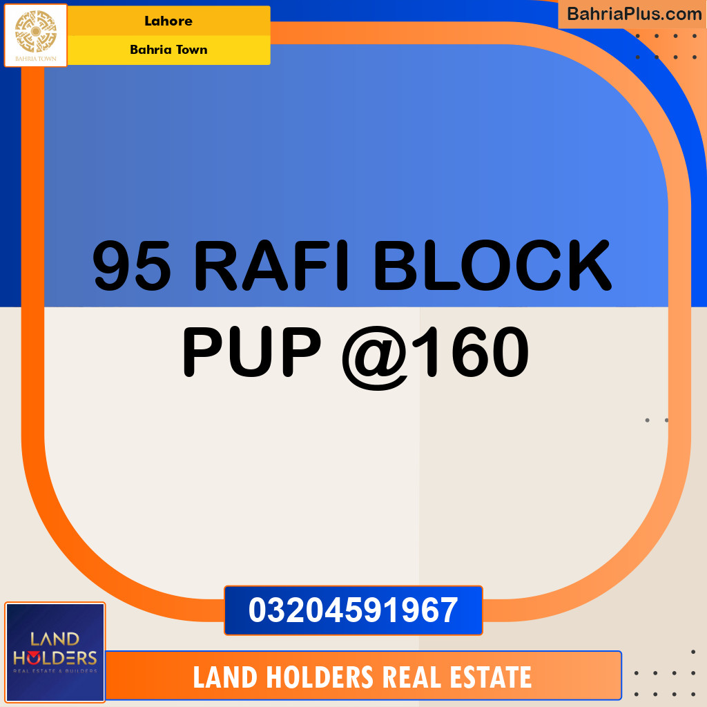Residential Plot for Sale in Sector E - Rafi Block -  Bahria Town, Lahore - (BP-164394)