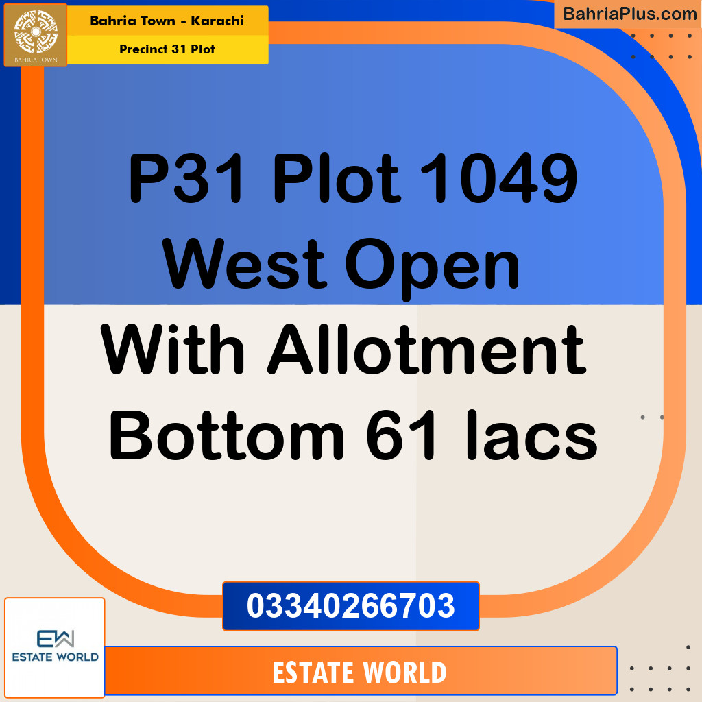 Residential Plot for Sale in Precinct 31 Plot -  Bahria Town, Karachi - (BP-164410)