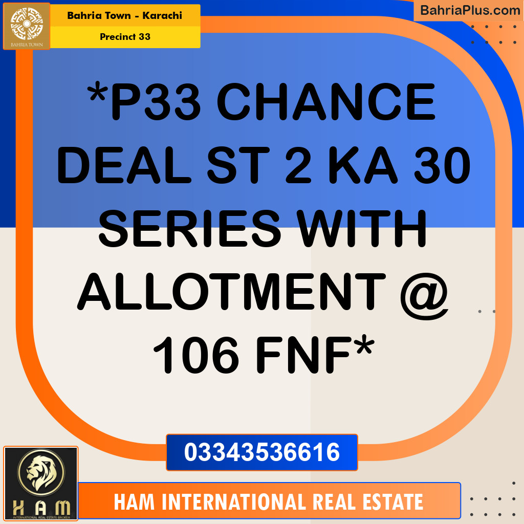 Residential Plot for Sale in Precinct 33 -  Bahria Town, Karachi - (BP-164412)