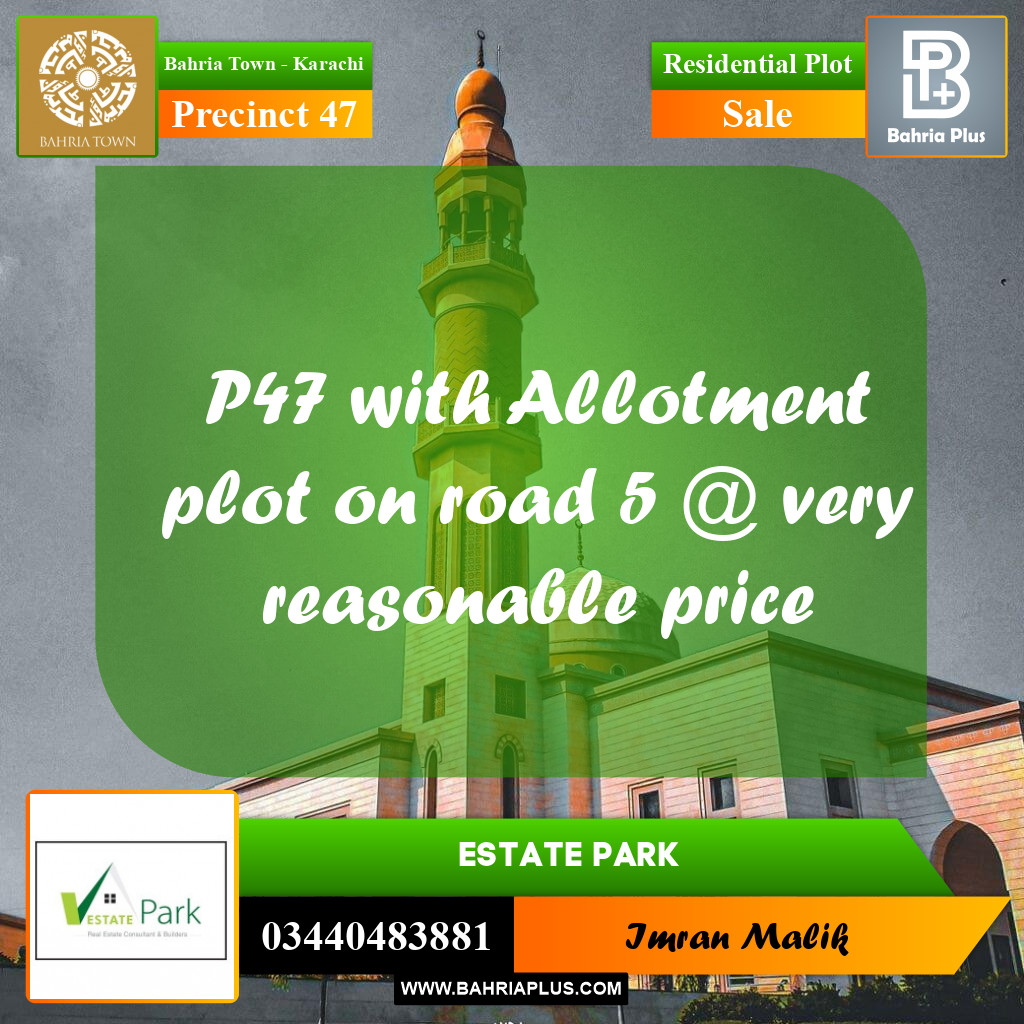 250 Sq. Yards Residential Plot for Sale in Precinct 47 -  Bahria Town, Karachi - (BP-164428)