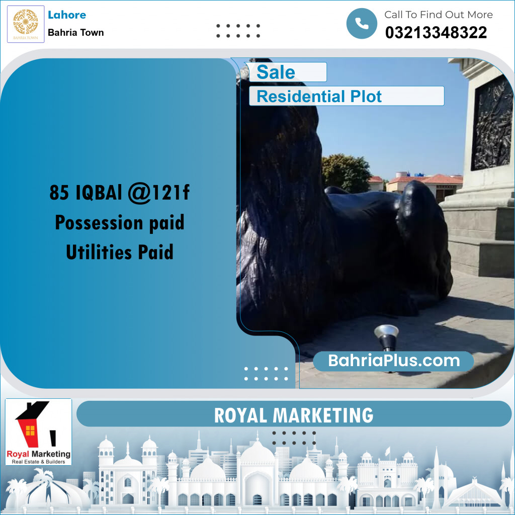 Residential Plot for Sale in Sector E - Iqbal Block -  Bahria Town, Lahore - (BP-164436)