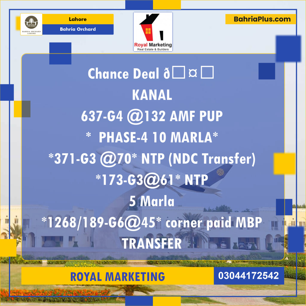 Residential Plot for Sale in Bahria Orchard, Lahore - (BP-164465)