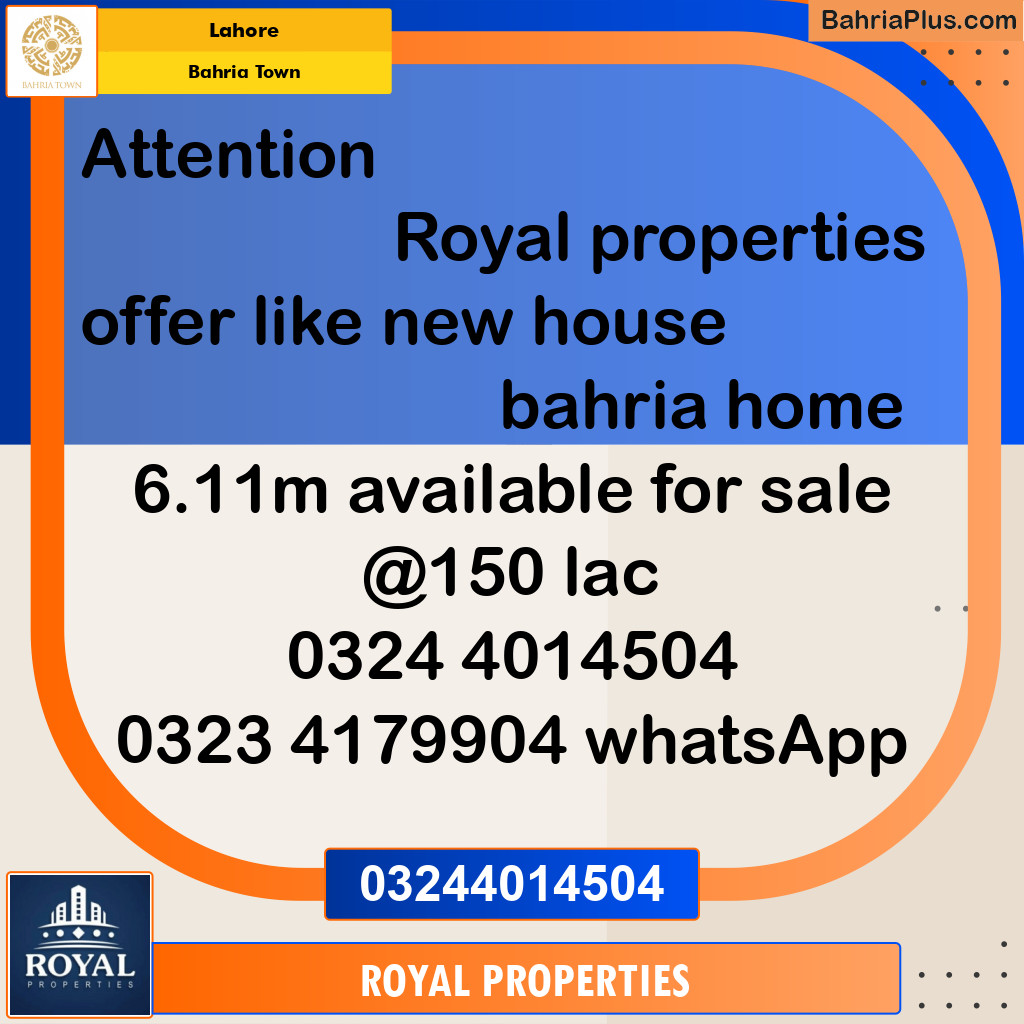 Residential Plot for Sale in Bahria Town, Lahore - (BP-164528)