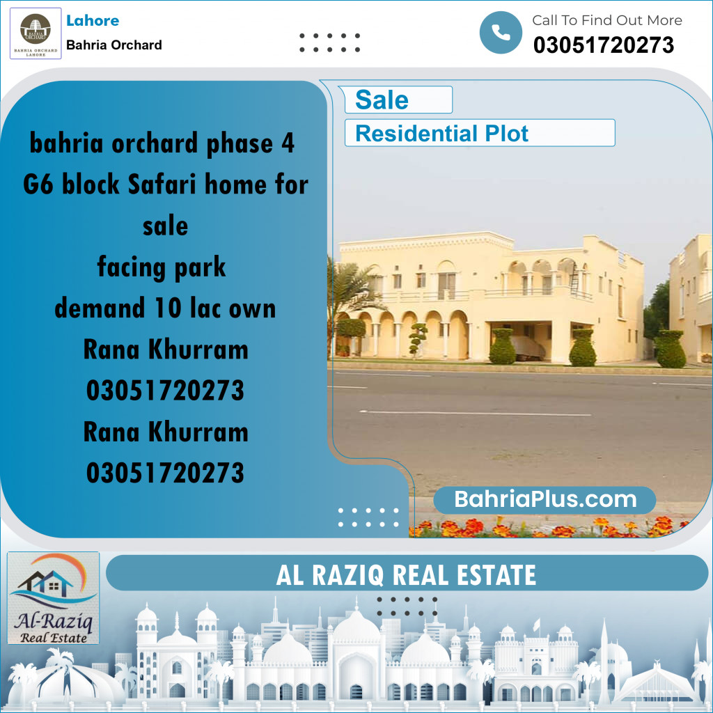 Residential Plot for Sale in Phase 4 - G6 Block -  Bahria Orchard, Lahore - (BP-164577)