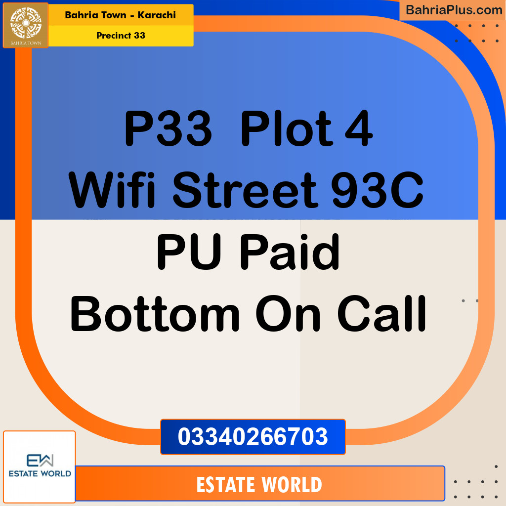Residential Plot for Sale in Precinct 33 -  Bahria Town, Karachi - (BP-164607)
