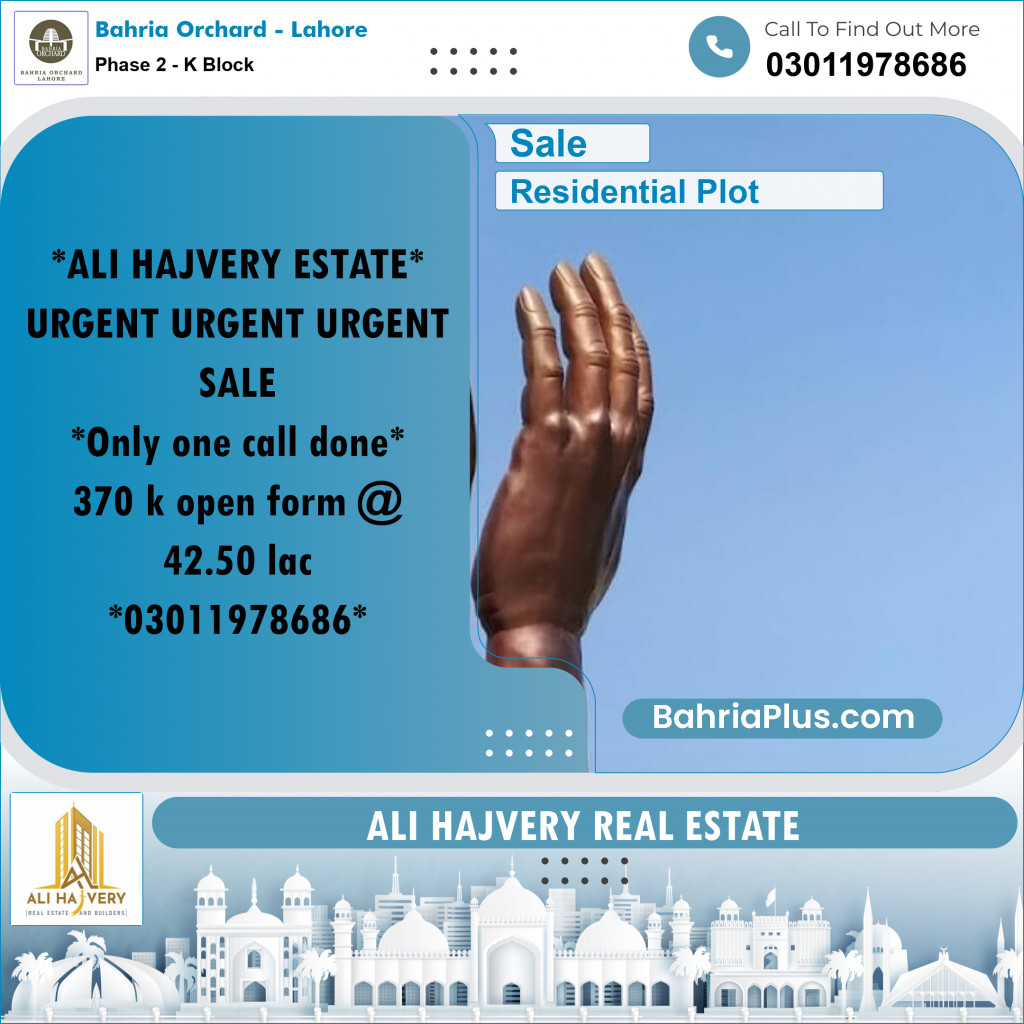 Residential Plot for Sale in Phase 2 - K Block -  Bahria Orchard, Lahore - (BP-164657)