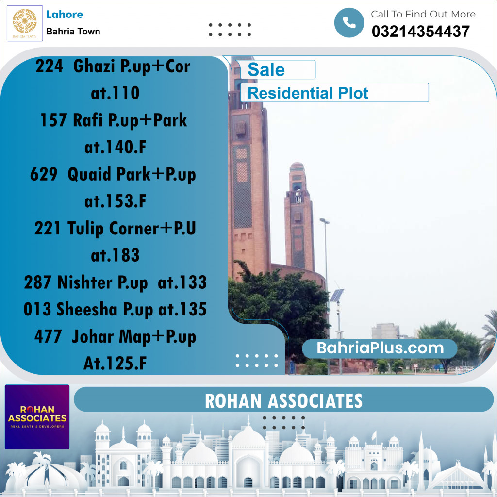 Residential Plot for Sale in Sector F - Ghazi Block -  Bahria Town, Lahore - (BP-164674)