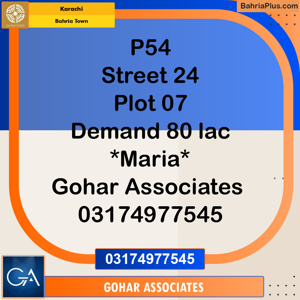 Residential Plot for Sale in Precinct 54 -  Bahria Town, Karachi - (BP-164688)