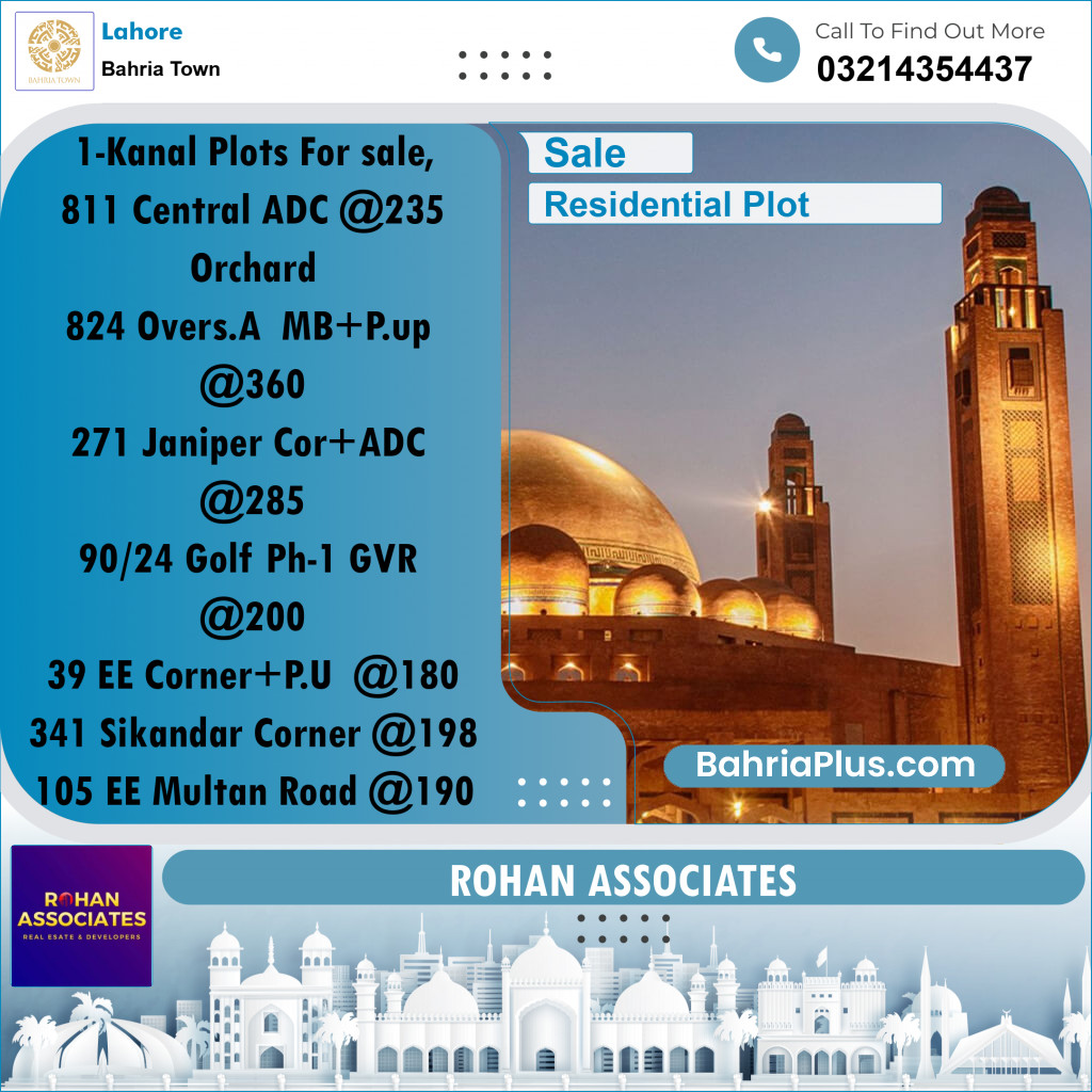 Residential Plot for Sale in Overseas A -  Bahria Town, Lahore - (BP-164734)
