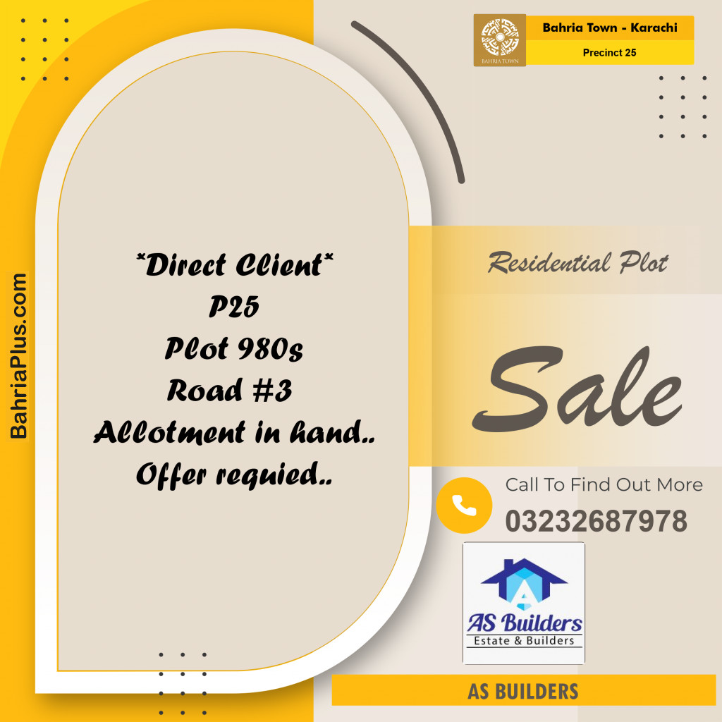 125 Sq. Yards Residential Plot for Sale in Precinct 25 -  Bahria Town, Karachi - (BP-164803)