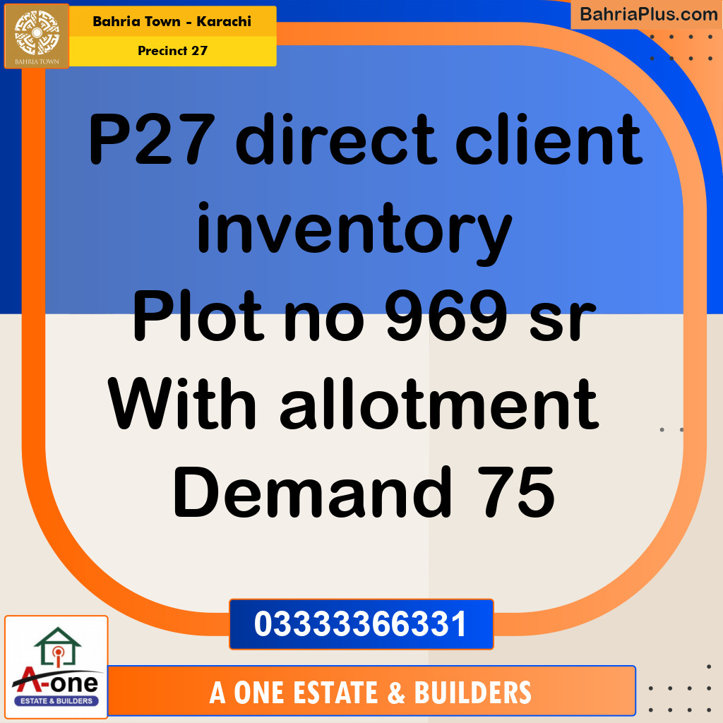 Residential Plot for Sale in Precinct 27 -  Bahria Town, Karachi - (BP-164804)