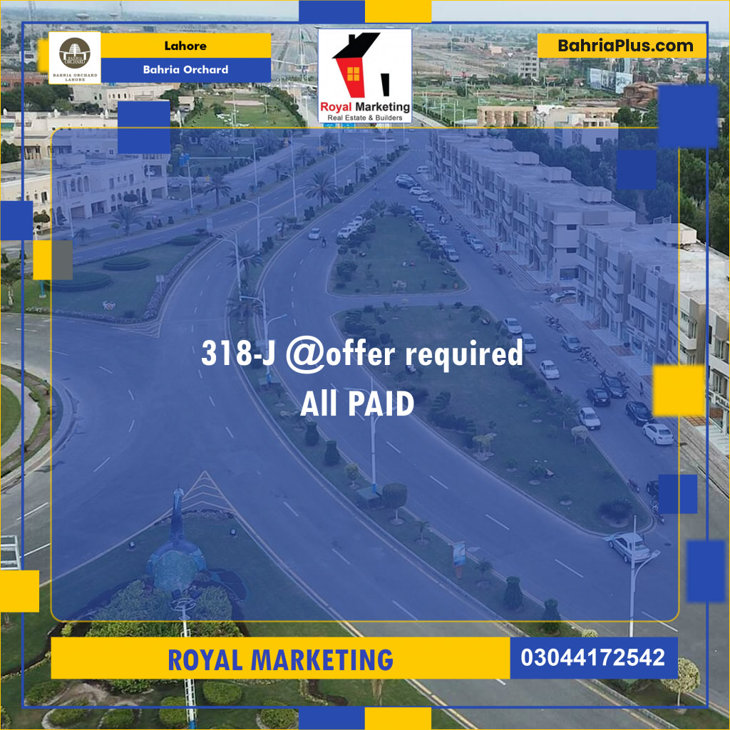 Residential Plot for Sale in Phase 2 - J Block -  Bahria Orchard, Lahore - (BP-164842)