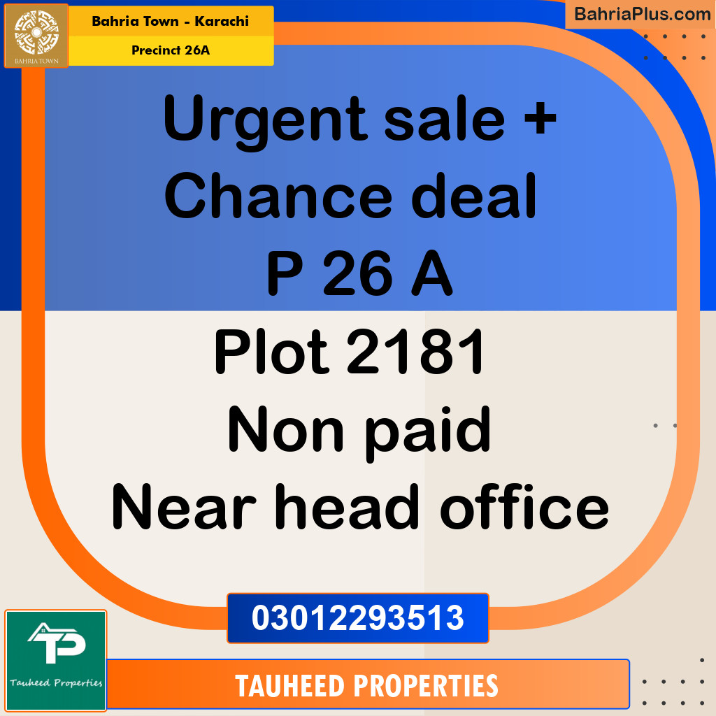 125 Sq. Yards Residential Plot for Sale in Precinct 26A -  Bahria Town, Karachi - (BP-164862)