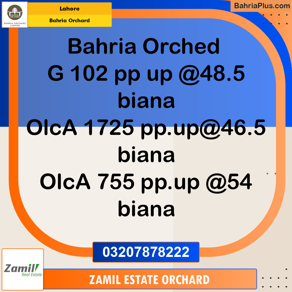 Residential Plot for Sale in Phase 2 - G Block -  Bahria Orchard, Lahore - (BP-164894)