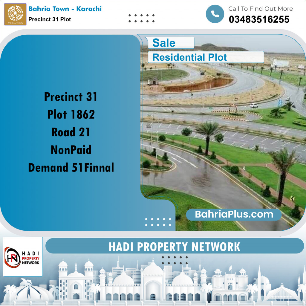 Residential Plot for Sale in Precinct 31 Plot -  Bahria Town, Karachi - (BP-164934)