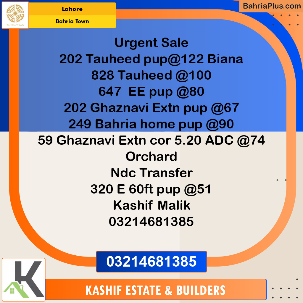 Residential Plot for Sale in Sector F - Tauheed Block -  Bahria Town, Lahore - (BP-164937)