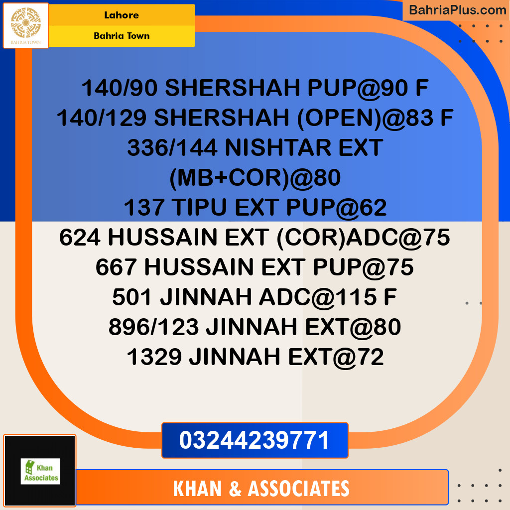 Residential Plot for Sale in Sector F - Shershah Block -  Bahria Town, Lahore - (BP-164970)