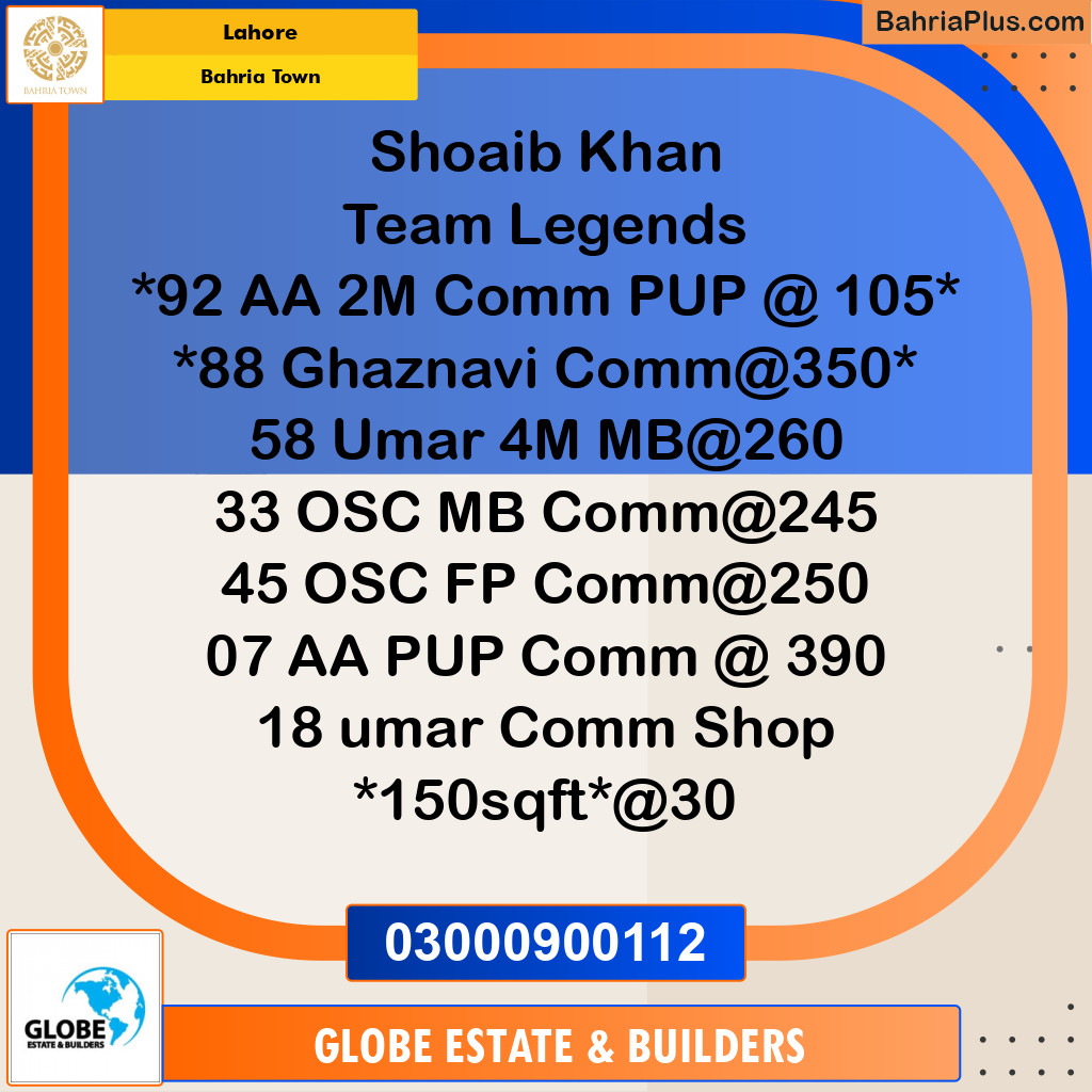 Commercial Plot for Sale in Sector D - AA Block -  Bahria Town, Lahore - (BP-165097)