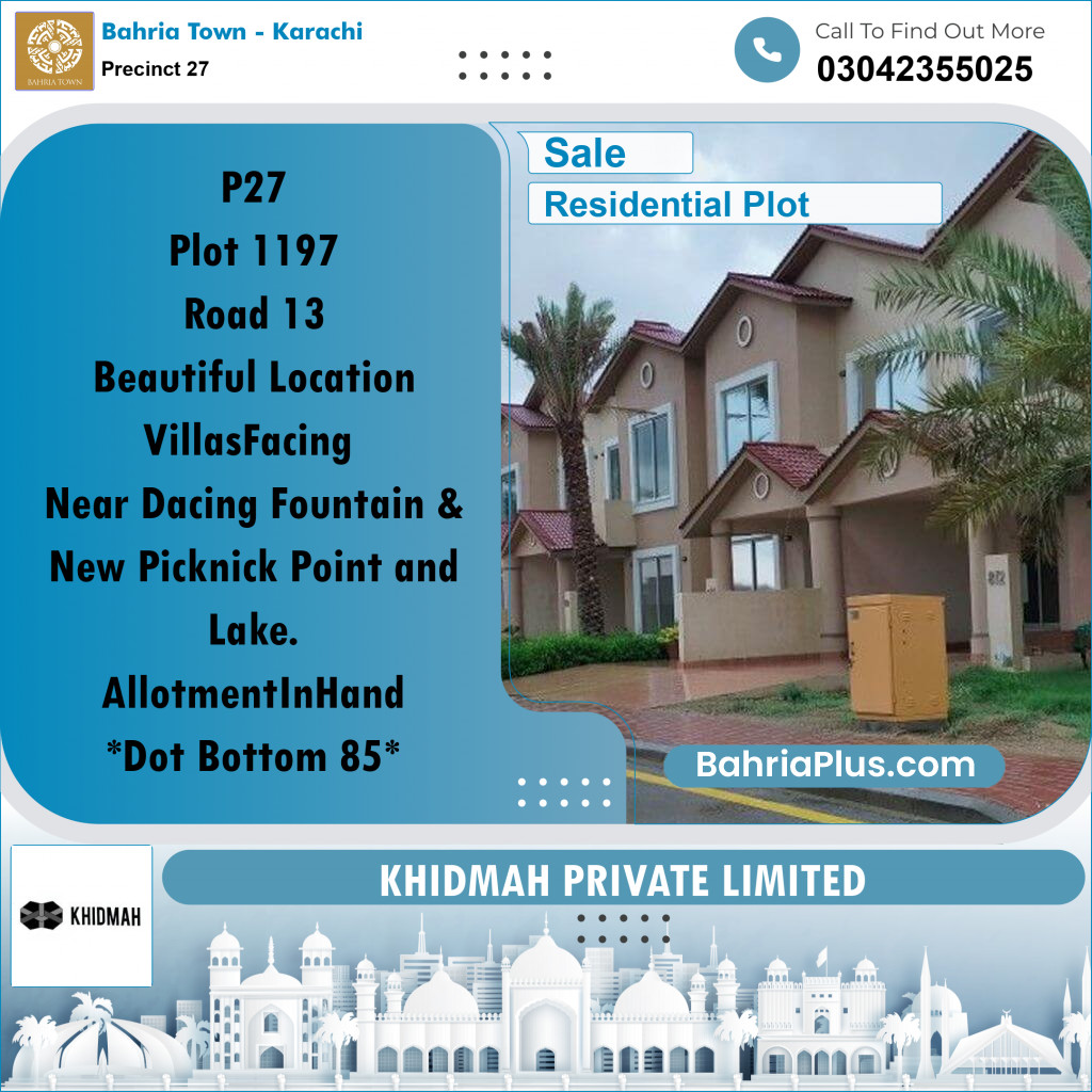 Residential Plot for Sale in Precinct 27 -  Bahria Town, Karachi - (BP-165118)