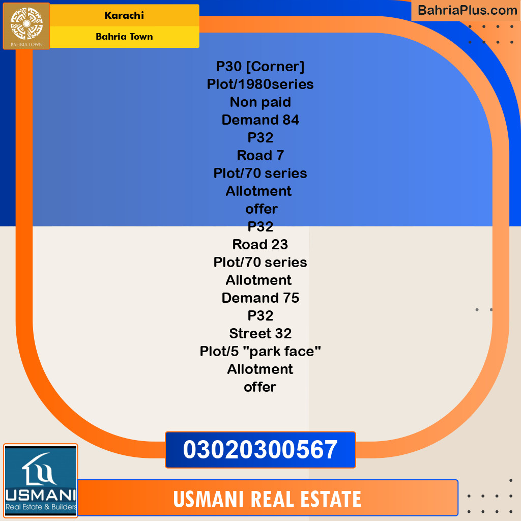 250 Sq. Yards Residential Plot for Sale in Precinct 30 -  Bahria Town, Karachi - (BP-165140)