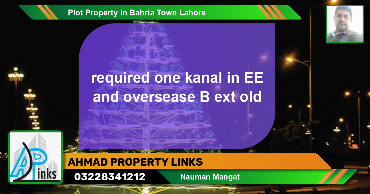 Residential Plot for Sale in Bahria Town, Lahore - (BP-16517)