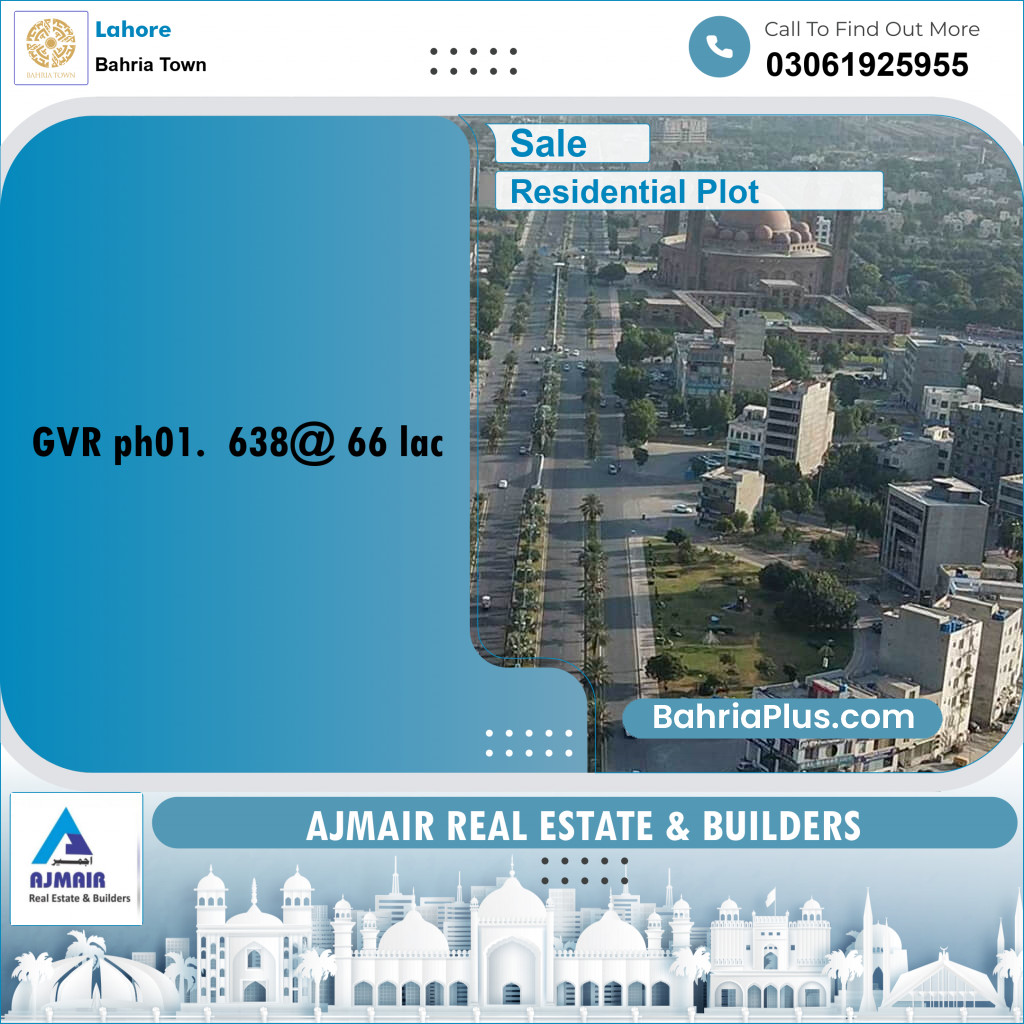 Residential Plot for Sale in Golf Phase 1 -  Bahria Town, Lahore - (BP-165207)