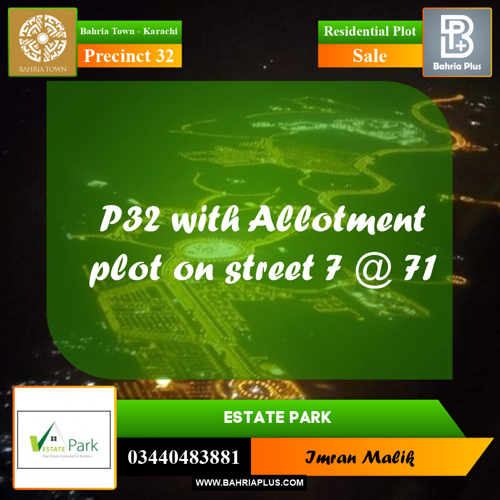 250 Sq. Yards Residential Plot for Sale in Precinct 32 -  Bahria Town, Karachi - (BP-165213)