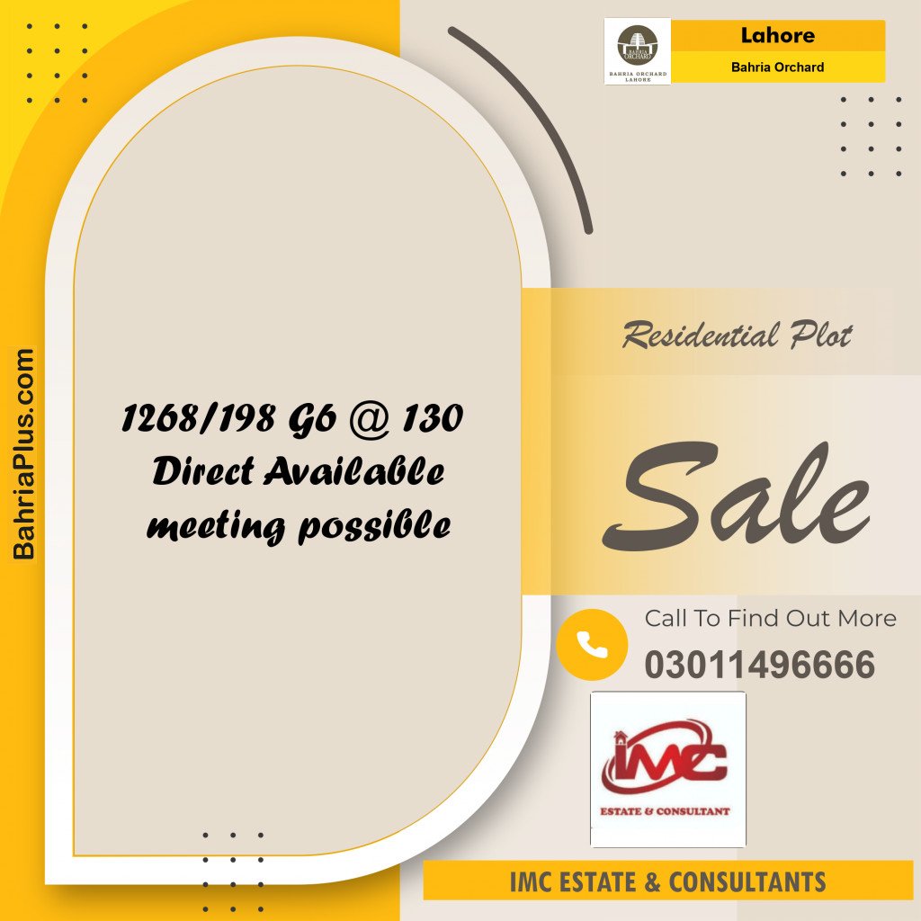 Residential Plot for Sale in Phase 4 - G6 Block -  Bahria Orchard, Lahore - (BP-165250)