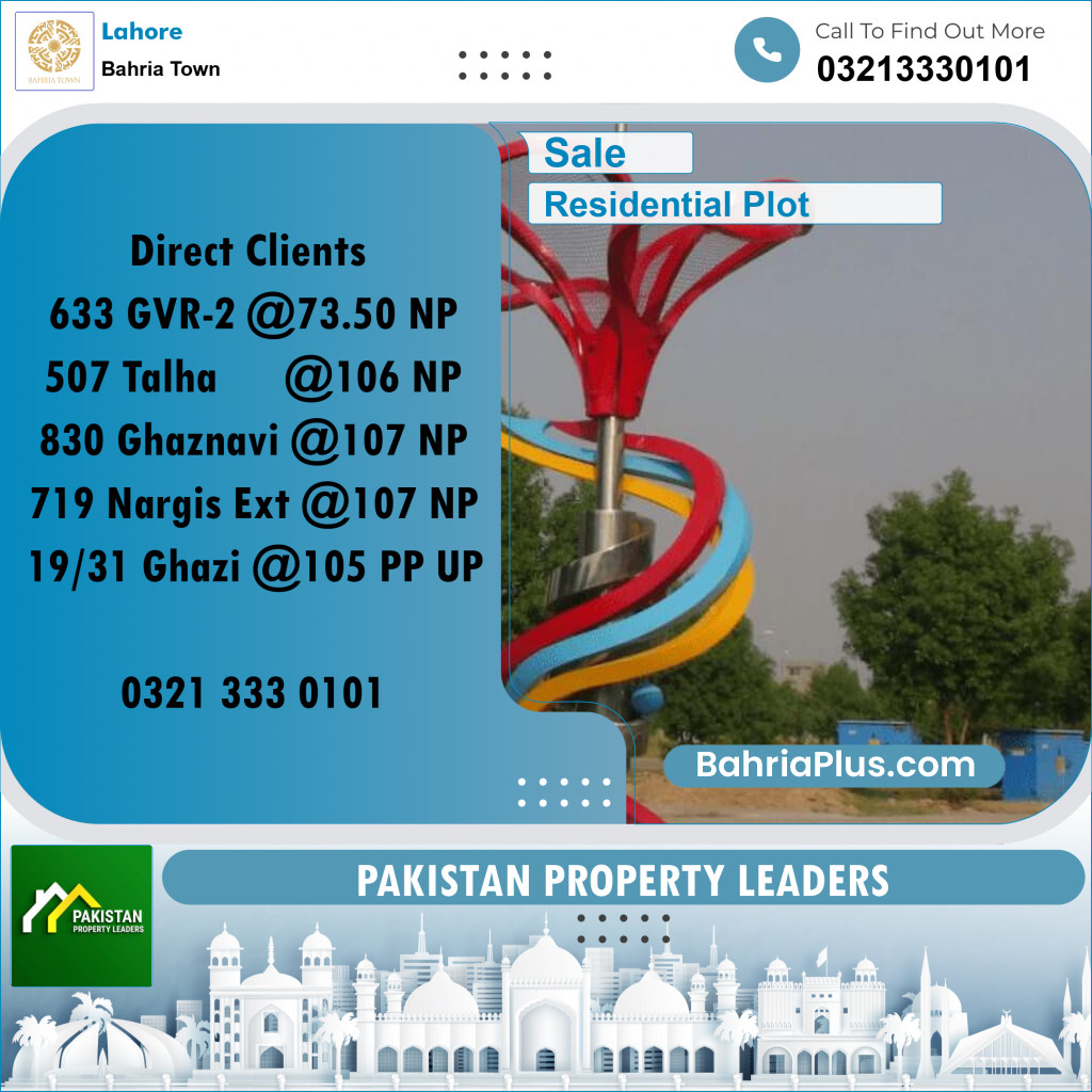 Residential Plot for Sale in Golf Phase 2 -  Bahria Town, Lahore - (BP-165261)