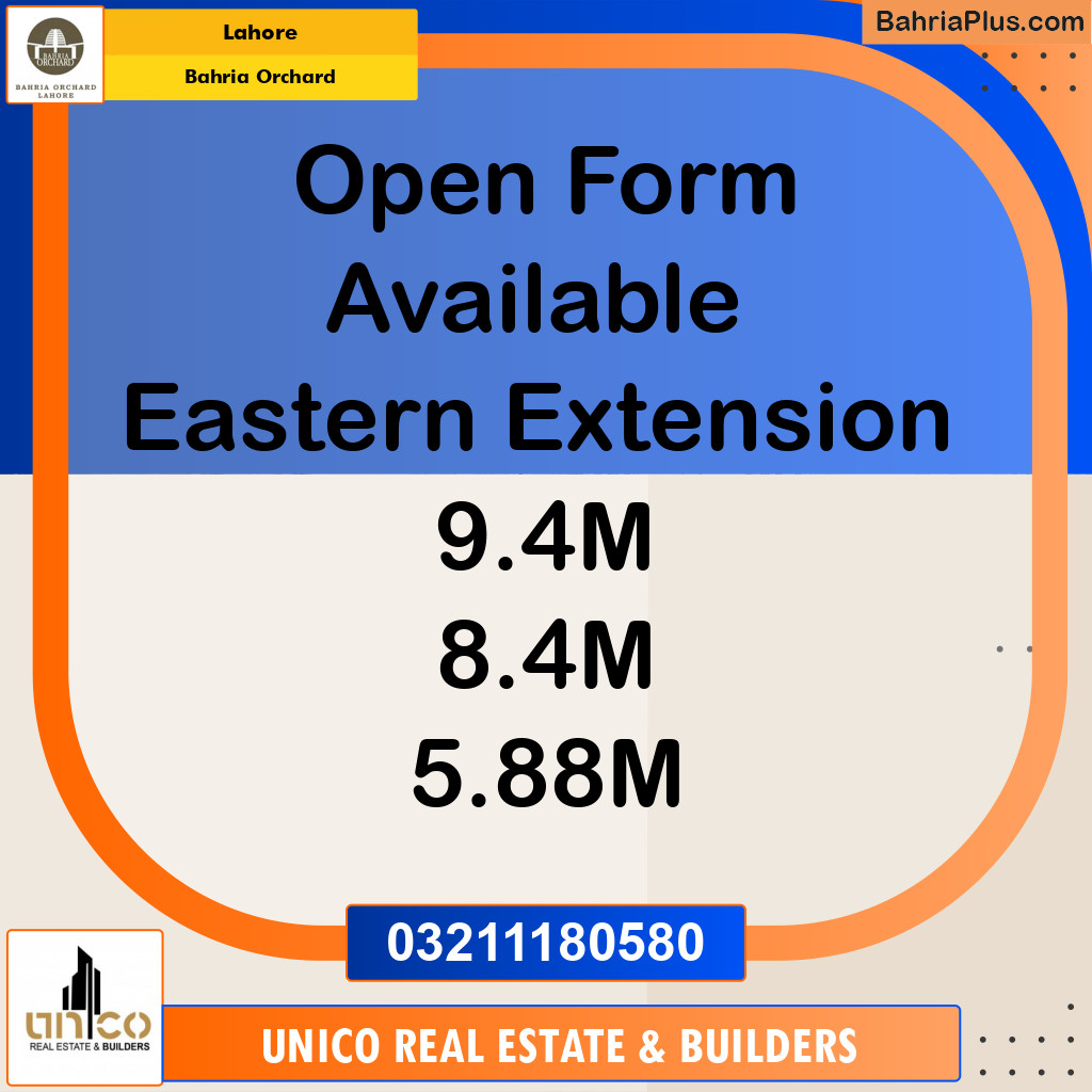Residential Plot for Sale in Phase 1 - Eastern District Ext. I -  Bahria Orchard, Lahore - (BP-165304)